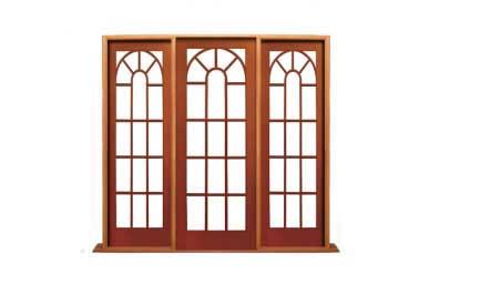 conservatory: 1 door + 2 fixtures on sides