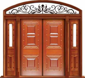 mediterranean: single door +  two sidelights
