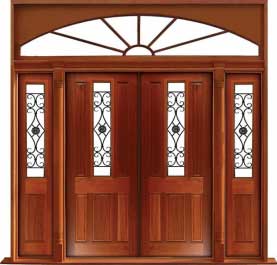 paddington with ironwork: double door +  two sidelights